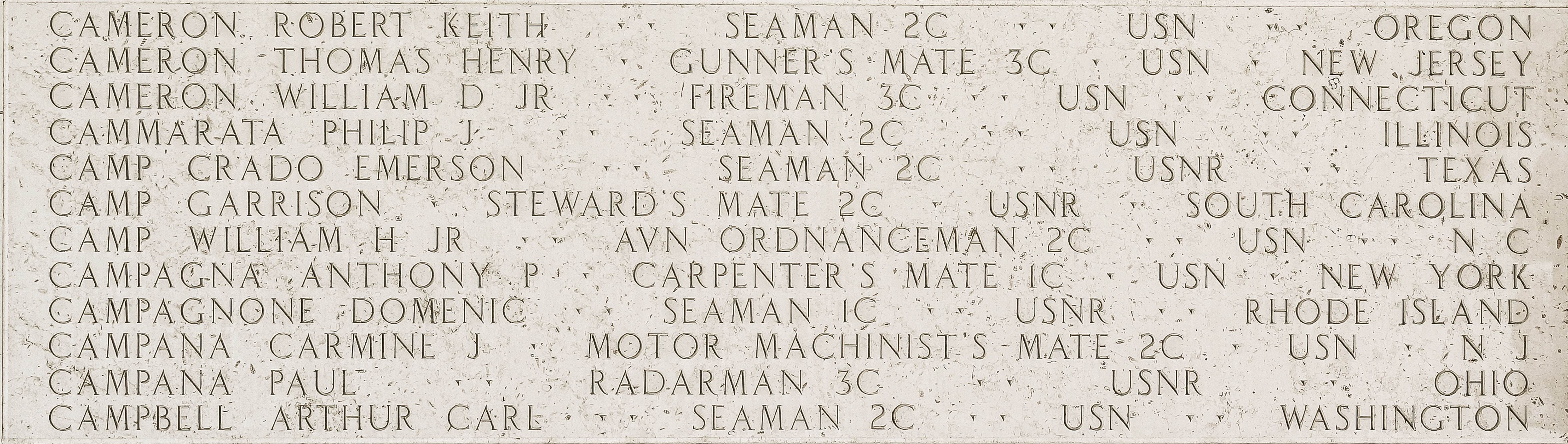 Crado Emerson Camp, Seaman Second Class